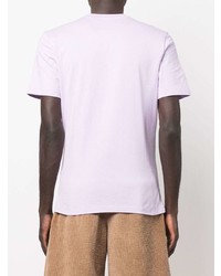 T-shirt à col rond violet clair MSGM