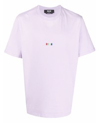 T-shirt à col rond violet clair MSGM