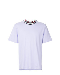 T-shirt à col rond violet clair MSGM