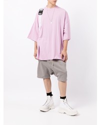 T-shirt à col rond violet clair Rick Owens DRKSHDW