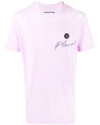 T-shirt à col rond violet clair Philipp Plein