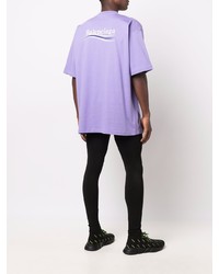 T-shirt à col rond violet clair Balenciaga