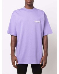T-shirt à col rond violet clair Balenciaga