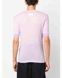 T-shirt à col rond violet clair Maison Margiela