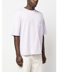 T-shirt à col rond violet clair Lemaire
