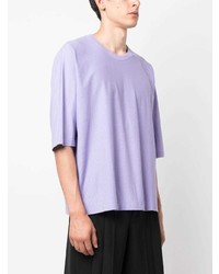 T-shirt à col rond violet clair Homme Plissé Issey Miyake