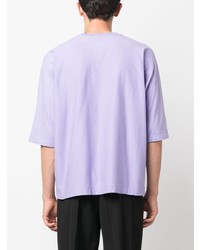 T-shirt à col rond violet clair Homme Plissé Issey Miyake