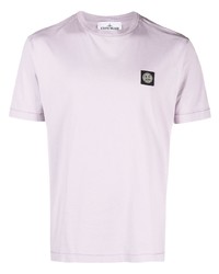 T-shirt à col rond violet clair Stone Island