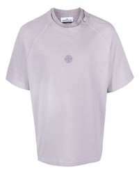 T-shirt à col rond violet clair Stone Island