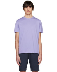 T-shirt à col rond violet clair Sunspel