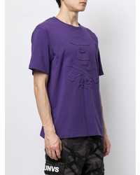 T-shirt à col rond violet AAPE BY A BATHING APE