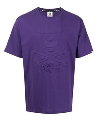 T-shirt à col rond violet AAPE BY A BATHING APE