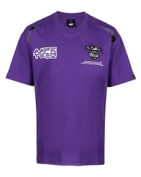 T-shirt à col rond violet AAPE BY A BATHING APE