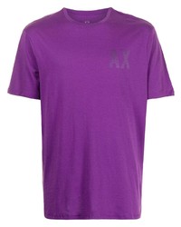 T-shirt à col rond violet Armani Exchange