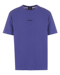 T-shirt à col rond violet BOSS