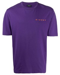 T-shirt à col rond violet Diesel