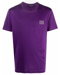 T-shirt à col rond violet Dolce & Gabbana