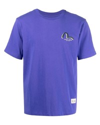T-shirt à col rond violet Evisu