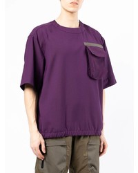 T-shirt à col rond violet Sacai