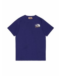 T-shirt à col rond violet Gucci