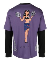 T-shirt à col rond violet PACCBET