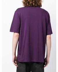 T-shirt à col rond violet Oamc