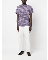 T-shirt à col rond violet Missoni