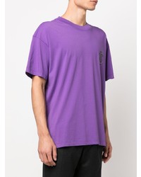 T-shirt à col rond violet Roberto Cavalli