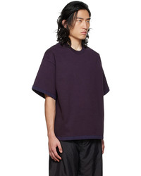 T-shirt à col rond violet Jil Sander