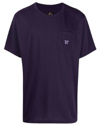 T-shirt à col rond violet Needles