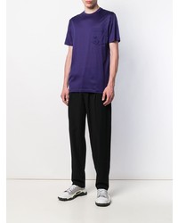 T-shirt à col rond violet Lanvin