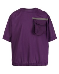 T-shirt à col rond violet Sacai