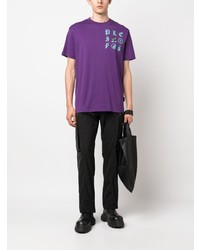 T-shirt à col rond violet Philipp Plein