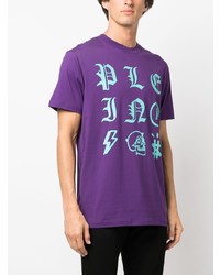 T-shirt à col rond violet Philipp Plein