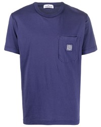 T-shirt à col rond violet Stone Island