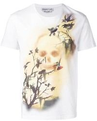 T-shirt à fleurs blanc Alexander McQueen