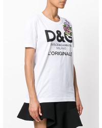 T-shirt à fleurs blanc Dolce & Gabbana