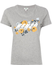 T-shirt à fleurs gris Kenzo