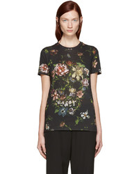 T-shirt à fleurs noir Alexander McQueen