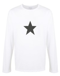 T-shirt à manche longue à étoiles blanc agnès b.
