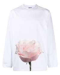 T-shirt à manche longue à fleurs blanc Jacquemus
