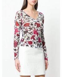 T-shirt à manche longue à fleurs multicolore Dvf Diane Von Furstenberg