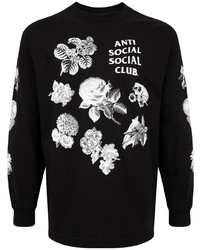 T-shirt à manche longue à fleurs noir Anti Social Social Club