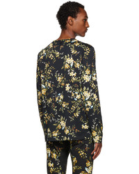 T-shirt à manche longue à fleurs noir Erdem