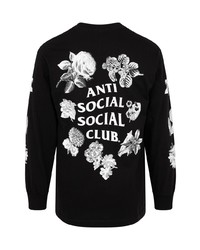 T-shirt à manche longue à fleurs noir Anti Social Social Club