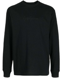 T-shirt à manche longue à fleurs noir Yohji Yamamoto