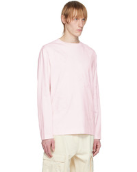 T-shirt à manche longue à fleurs rose Simone Rocha