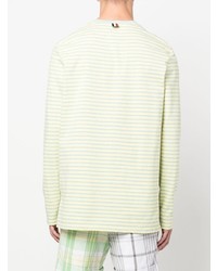 T-shirt à manche longue à fleurs vert menthe Thom Browne