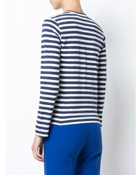T-shirt à manche longue à rayures horizontales blanc et bleu marine Comme Des Garcons Play
