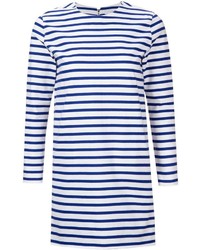 T-shirt à manche longue à rayures horizontales blanc et bleu ASTRAET